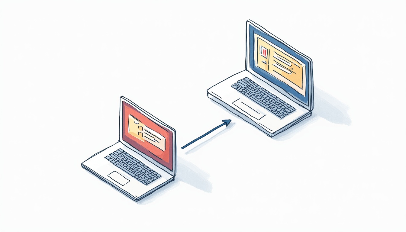 Ilustrație cu elemente de web design și programare, simbolizând crearea unui site web