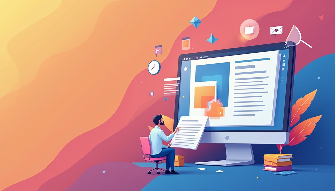 Ilustrație cu etapele cheie în procesul de creare pagina web, evidențiind succesul online.