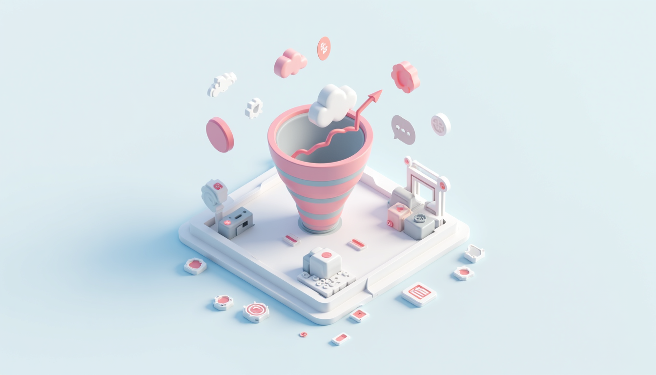 Ilustrație pentru ghidul de creare site de vanzari, reprezentând un magazin online cu diverse elemente de e-commerce