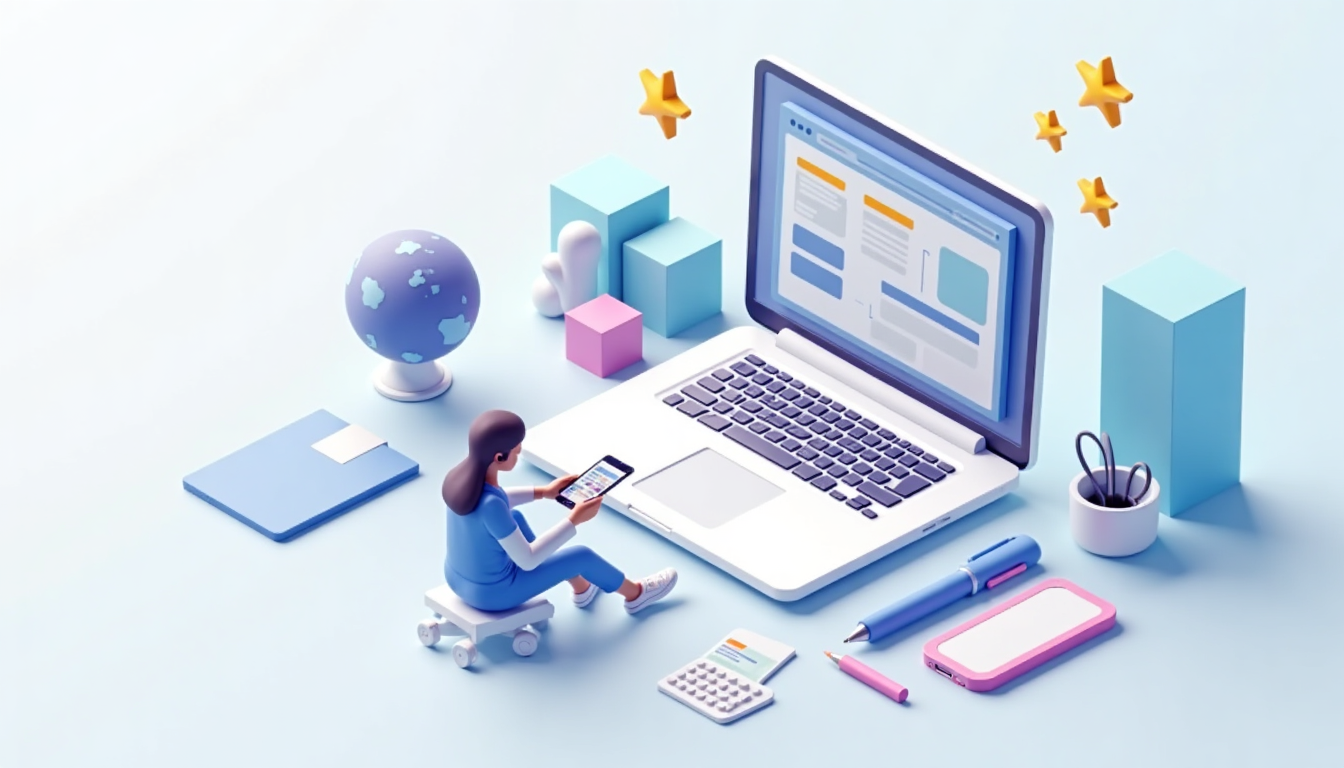 Diagramă cu pașii esențiali pentru a crea un site web profesional