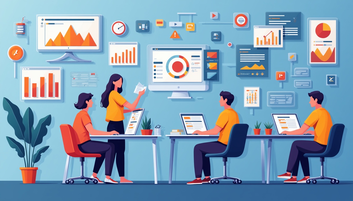 Ilustrație digitală reprezentând concepte de web design și tehnologie, cu focus pe realizarea unui site web în 2026.